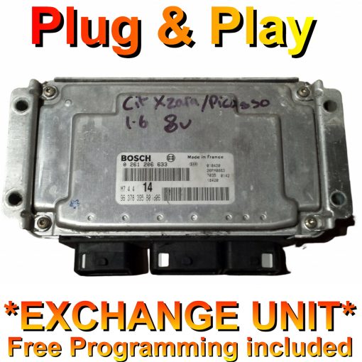 Citroen Xsara 1.6 8v Peugeot ECU Bosch 0261206633 | 9637839580 / 14 | M7.4.4 | *Plug & Play* Exchange unit (Free Programming BY POST)