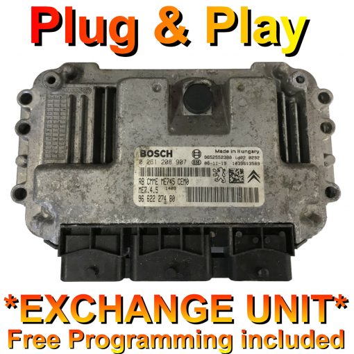Citroen C2 1.6 ECU Bosch 0261208907 | 9662227480 | ME7.4.5 | *Plug & Play* Exchange unit (Free Programming BY POST)