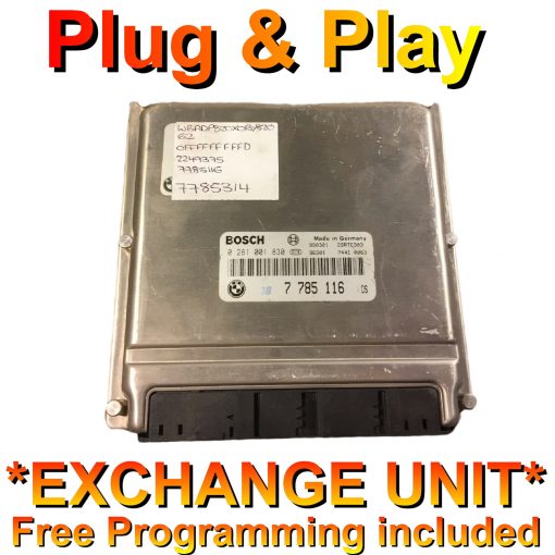 BMW ECU Bosch 0281001830 | 7785116 / 7785314 | *Plug & Play* Exchange unit (Free Programming BY POST)