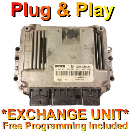 Renault Megane 1.9DCi ECU Bosch 0281011276 | 1039S02071 | 8200304606 | 8200305678 | EDC16C2-7 | *Plug & Play* Exchange unit (Free Programming BY POST)