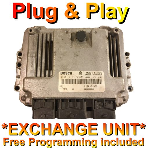 Renault Megane 1.9DCi ECU Bosch 0281011776 | 8200386508 | 8200391966 | EDC16C3 | *Plug & Play* Exchange unit (Free Programming BY POST)