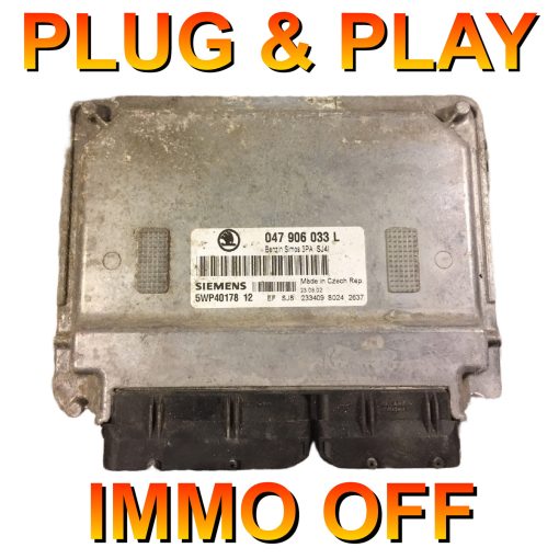 Skoda Fabia 1.4 mpi ECU Siemens 047906033L | 5WP40178 | Simos3PA | *Plug & Play* Immo off 'Free running' - Exchange unit