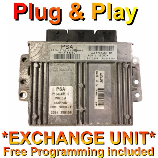 Citroen Picasso 1.8 16v ECU Sagem 9643786580 | 9643786680 | S2000-1 | *Plug & Play* Exchange unit (Free Programming BY POST)