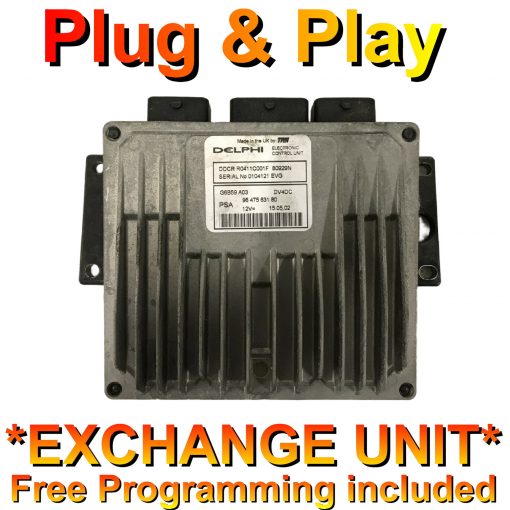 Citroen C3 / Peugeot 1.4 HDI ECU Delphi 9647563180 | DDCR | *Plug & Play* Exchange unit (Free Programming – BY POST!)