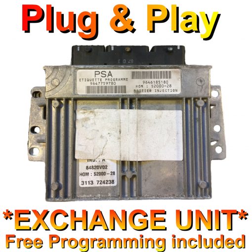Peugeot 307 1.4 ECU Sagem 9647759780 | 9646185180 | S2000-28 | *Plug & Play* Exchange unit (Free Programming BY POST)