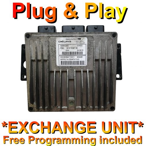 Citroen C3 / Peugeot 1.4 HDI ECU 9651399180 | Delphi DDCR | *Plug & Play* Exchange unit (Free Programming – BY POST!)