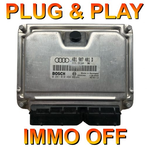 Audi A6 S6 2.5TDi V6 (AYM) ECU Bosch 0281010494 | 4B1907401D | EDC15VM+ | *Plug & Play* Immo off 'Free running'