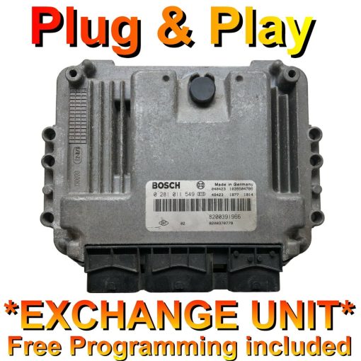 Renault Megane 1.9 DCi ECU Bosch 0281011549 | 8200310863 | EDC16C3 | *Plug & Play* Exchange unit (Free Programming BY POST)