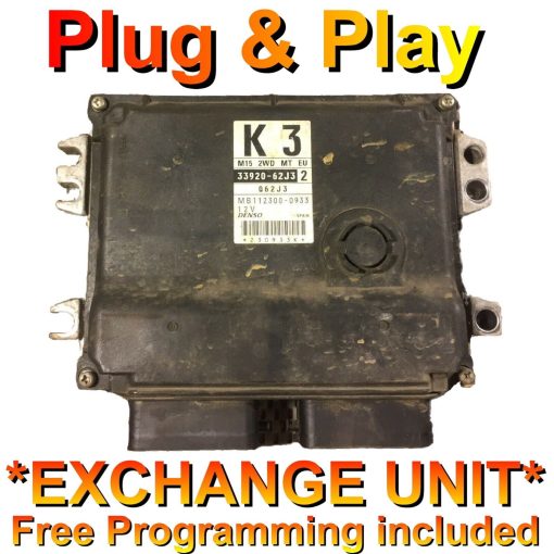 Suzuki Swift 1.5 ECU Denso 33920-62J3 | MB112300-0933 / K3 | *Plug & Play* Exchange unit - Free Programming BY POST