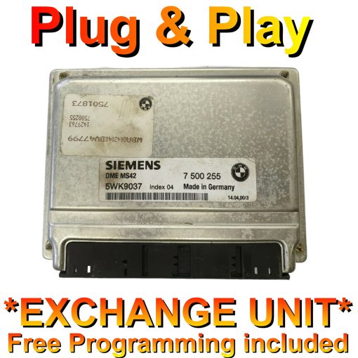 BMW ECU Siemens 5WK9037 | DME MS42 | 7500255 | *Plug & Play* Exchange unit (Free Programming BY POST)