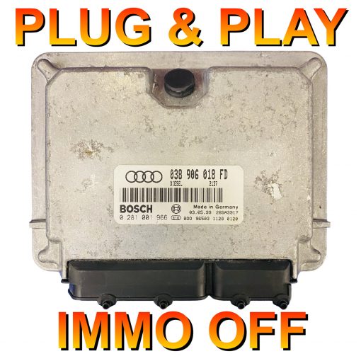 Audi A4 1.9 TDI AFN ECU Bosch 0281001966 | 038906018FD | EDC15V | *Plug & Play* Immo off 'Free running'
