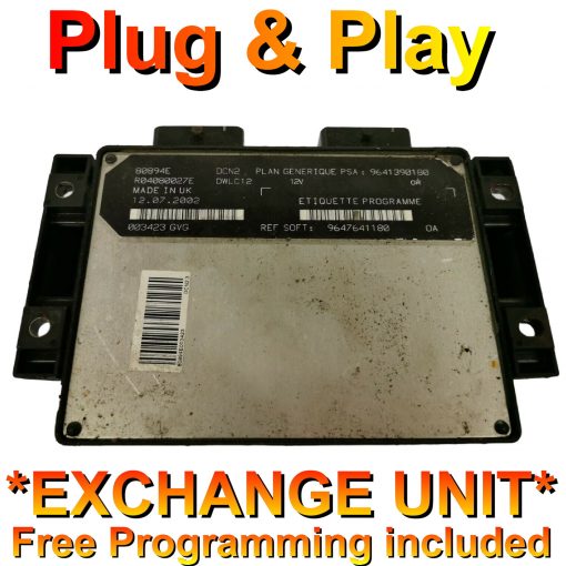 Peugeot ECU Lucas 9641390180 | 80894E-DWLC12 | 9647641180 | *Plug & Play* Exchange unit (Free Programming BY POST)