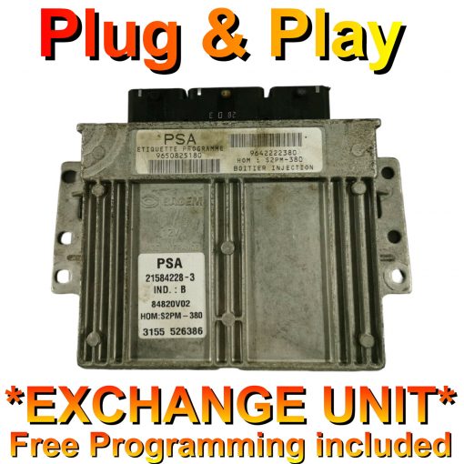 Citroen Peugeot 1.4 AUA ECU Sagem 9650825180 | 9642222380 | S2PM-380 | *Plug & Play* Exchange unit (Free Programming BY POST)
