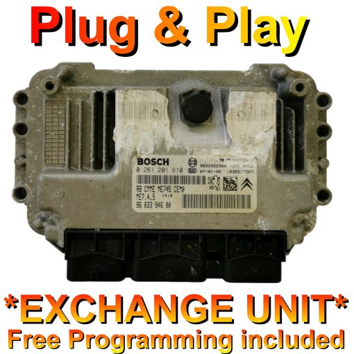 Peugeot 307 1.6 ECU Bosch 0261201610 | 9663394680 | ME7.4.5 | *Plug & Play* Exchange unit (Free Programming BY POST)