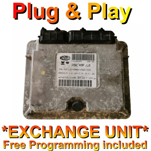 Fiat Brava / Bravo 1.6 ECU Magneti Marelli IAW49F.L2 | 46744736 | HW004 | *Plug & Play* Exchange unit (Free Programming BY POST)