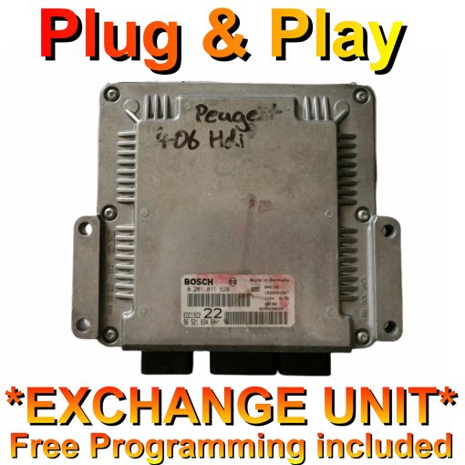Citroen Peugeot ECU Bosch 0281011520 | 9652183480 / 22 | EDC15C2 | *Plug & Play* Exchange unit (Free Programming BY POST)