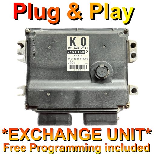 Suzuki Swift ECU Denso 33920-62J0 | MB112300-0383 | K0 | *Plug & Play* Exchange unit - Free Programming BY POST