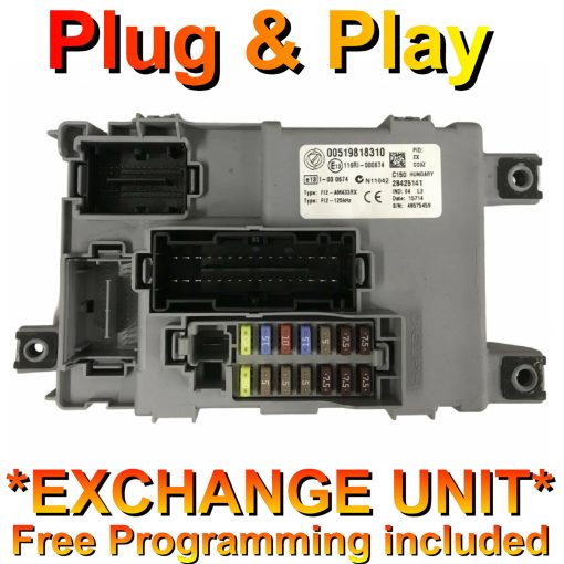 Fiat 500 Body Control Module Delphi 00519818310 | 28451074 | *Plug & Play* Exchange unit (Free Programming BY POST)