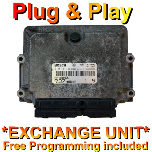 Alfa ECU Bosch 0281011488 | 55189421 / 197 | *Plug & Play* Exchange unit (Free Programming BY POST)