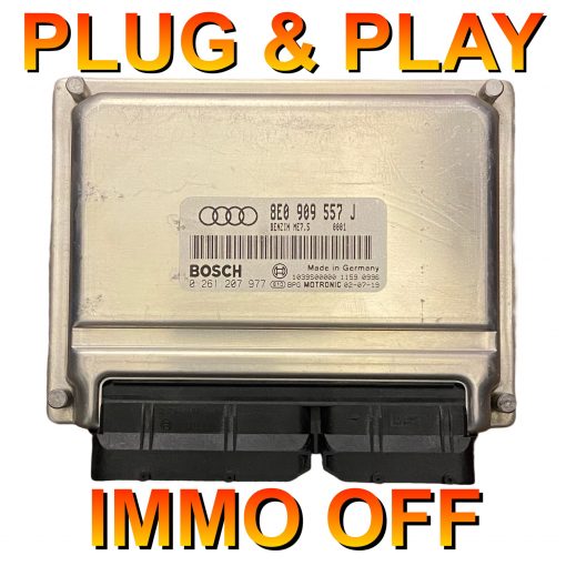 Audi A4 2.0 ECU Bosch 0261207977 | 8E0909557J | ME7.5 | *Plug & Play* Immo off 'Free running'