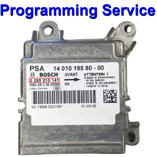 Citroen Fiat Peugeot Expert Jumpy Scudo Airbag ECU Bosch 0285010141 | 1401019580 - Programming / Reset / Repair Service