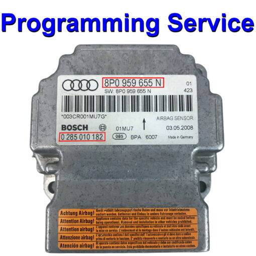 Audi Volkswagen A3 Airbag ECU Bosch 02850102487 | 8P0959655N - Programming / Reset / Repair Service