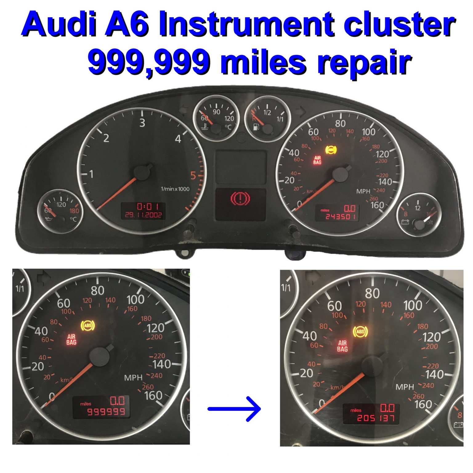 Audi A6 Instrument cluster Marelli 4B0920950x Programming