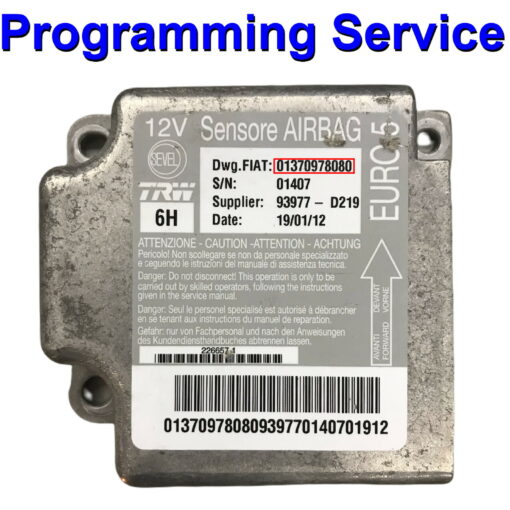 Citroen Fiat Peugeot Boxer Ducato Relay Airbag ECU TRW 01370978080 - Programming / Reset / Repair Service