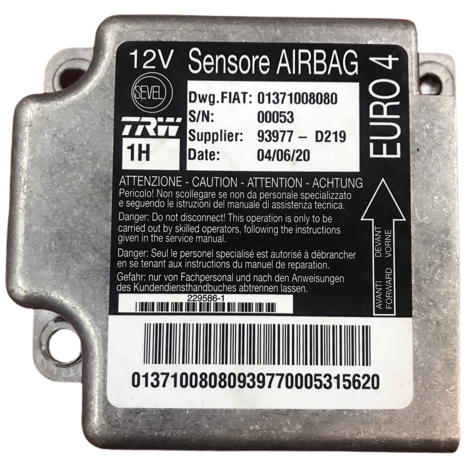 Citroen Fiat Peugeot Boxer Ducato Relay Airbag ECU TRW 01371008080