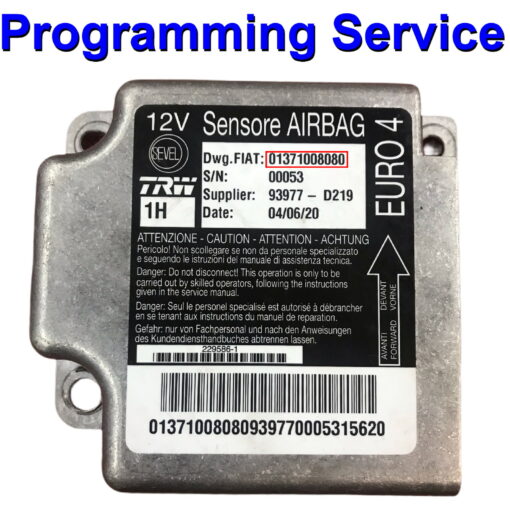 Citroen Fiat Peugeot Boxer Ducato Relay Airbag ECU TRW 01371008080 - Programming / Reset / Repair Service
