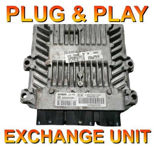 Peugeot Citroen ECU Siemens 5WS40029L-T | HW9655041480 | SW9656061180 | *Plug & Play* Exchange unit (Free Programming BY POST)