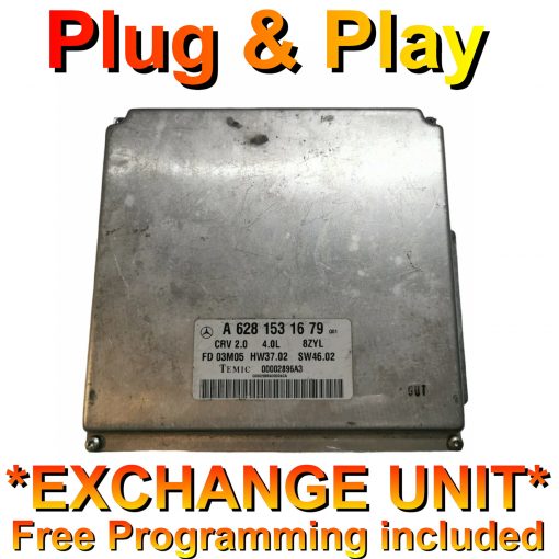 Mercedes ECU Temic A6281531679 | 00002896A3 | HW37.02 | SW46.02 | *Plug & Play* Exchange unit (Free Programming BY POST)