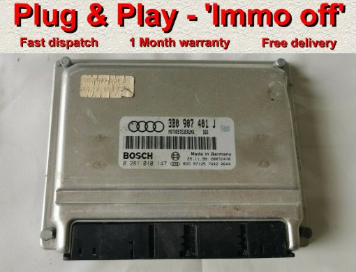 Audi VW Seat ECU 3B0907401J / 0281010147 *Plug & Play* Immo off 'Free running'