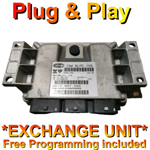 Peugeot Citroen ECU Magneti Marelli IAW6LPC.105 | HW9654596080 | SW9663380880 | *Plug & Play* Exchange unit (Free Programming BY POST)
