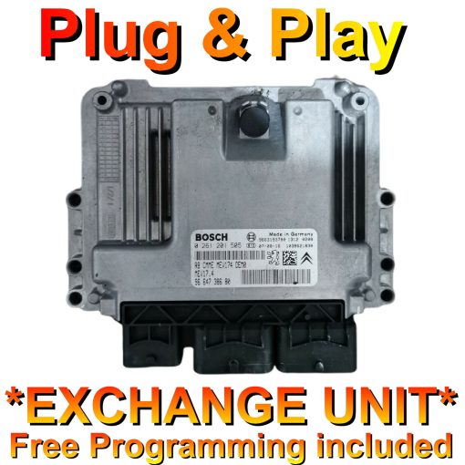Peugeot Citroen ECU Bosch 0261201505 | 9664738680 | MEV17.4 | *Plug & Play* Exchange unit (Free Programming BY POST)