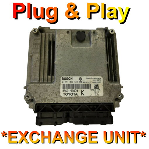 Toyota ECU Bosch 0281012519 | 89661-0D470 | EDC16C10 |  Plug+Play  (Exchange unit - Free Programming - BY POST)