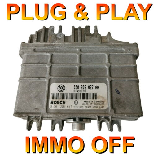 VW Audi Seat Skoda ECU Bosch 0261204617 | 030906027AA | Plug+Play Immo off 'Free running'