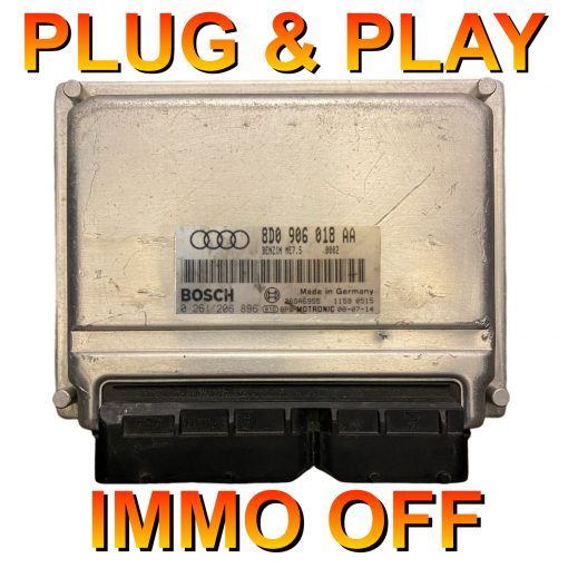 Volkswagen Audi ECU Bosch 0261206896 | 8D0906018AA | ME7.5 | *Plug & Play* Immo off 'Free running'