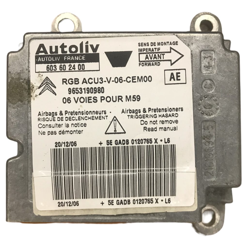 Citroen Berlingo Peugeot Partner airbag ECU Autoliv 603602400