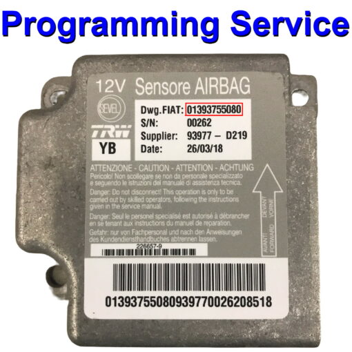 Fiat Ducato | Peugeot Boxer | Citroen Relay Airbag ECU 01393755080 | Programming / Reset / Repair Service