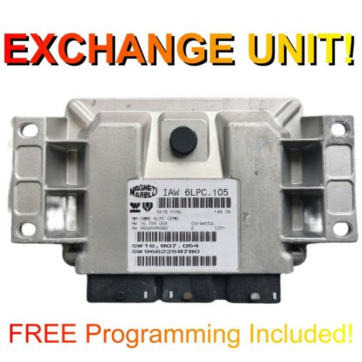 Citroen Peugeot ECU IAW6LPC.105 | HW9654596080 | SW9662258780 | *Plug & Play* Exchange unit (Free Programming – BY POST!)