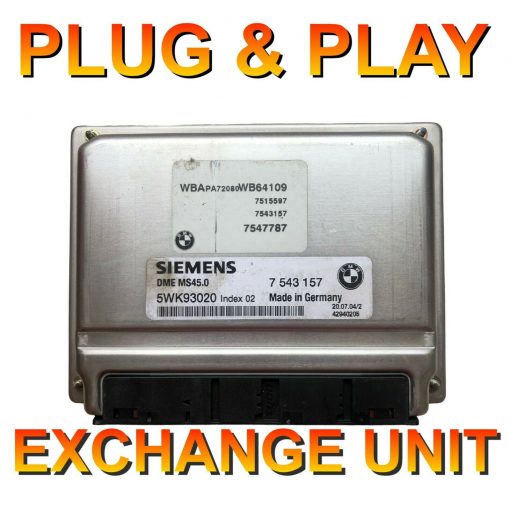 BMW ECU 5WK93020 | 7543157 | DME MS45.0 | *Plug & Play* Exchange unit (Free Programming BY POST)