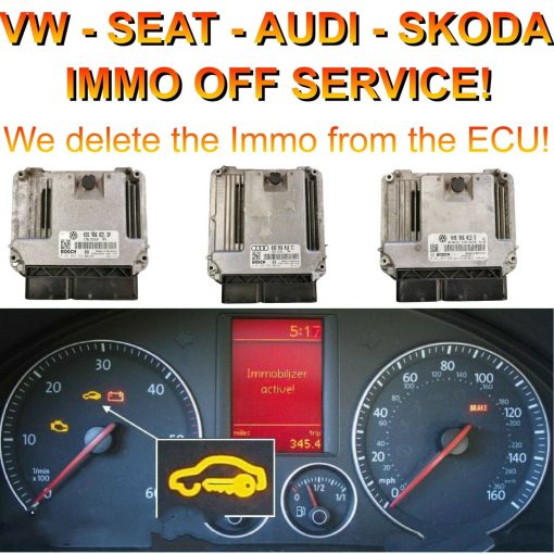 VW Skoda SEAT Audi Bosch EDC16 ECU Immobiliser bypass / delete Immo off service