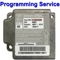 Fiat Ducato | Peugeot Boxer | Citroen Relay Airbag ECU 01390298080 | Programming / Reset / Repair Service