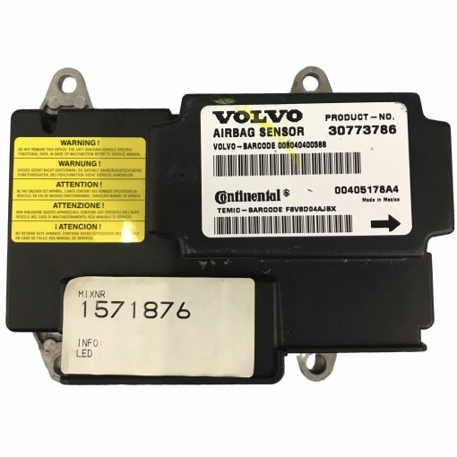 Volvo S40 V50 Airbag ECU 30773786 | Continental 00405178A4 - Programming / Crash Data Reset / Repair Service