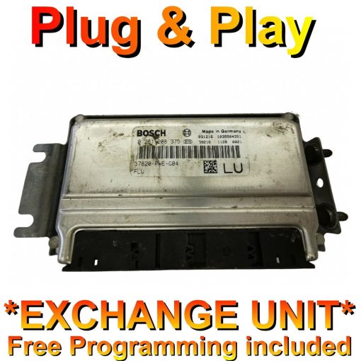 Honda Jazz ECU 0261208375 | 37820-PWE-G04 | LU | *Plug & Play* Exchange unit (Free Programming BY POST)