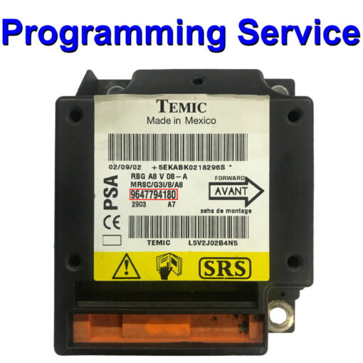Citroen C3 Airbag ECU Temic 9647794180 | 9647794280 Programming / Reset / Repair Service