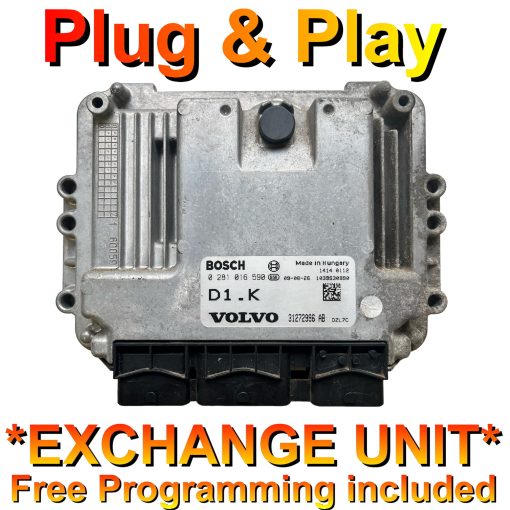 Volvo V50 ECU Bosch 0281016590 | 31272996 | D1.K | EDC16C34 | *Plug & Play* Exchange unit (Free Programming BY POST)