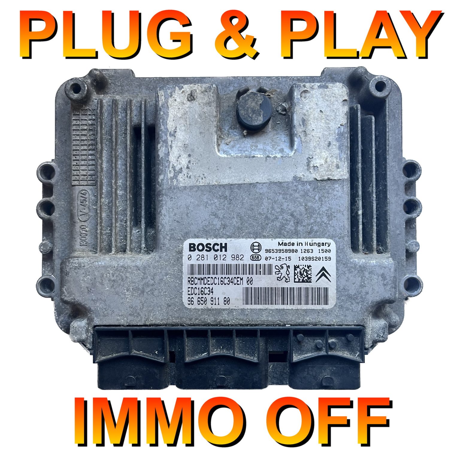 Citroen / Peugeot 1.6 Diesel ECU 9665091180 | 0281012982 | EDC16C34 ...