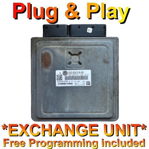 VW Siemens ECU 03G906018AS | 5WP45514AG | SIMOS PPD1.2 | *Plug & Play* Free programming - BY POST! - Exchange unit